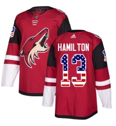 Youth Adidas Arizona Coyotes #13 Freddie Hamilton Authentic Red USA Flag Fashion NHL Jersey