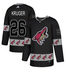 Men's Adidas Arizona Coyotes #26 Marcus Kruger Authentic Black Team Logo Fashion NHL Jersey