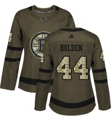 Women's Adidas Boston Bruins #44 Nick Holden Authentic Green Salute to Service NHL Jersey