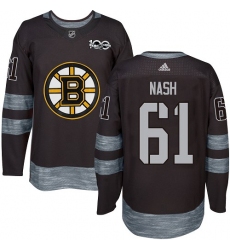 Men's Adidas Boston Bruins #61 Rick Nash Authentic Black 1917-2017 100th Anniversary NHL Jersey