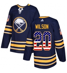 Men's Adidas Buffalo Sabres #20 Scott Wilson Authentic Navy Blue USA Flag Fashion NHL Jersey