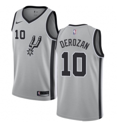 Men's Nike San Antonio Spurs #10 DeMar DeRozan Swingman Silver NBA Jersey Statement Edition