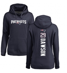 NFL Women's Nike New England Patriots #29 Duke Dawson Navy Blue Backer Pullover Hoodie