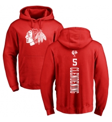 NHL Adidas Chicago Blackhawks #5 Adam Clendening Red One Color Backer Pullover Hoodie