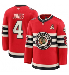 Men's Chicago Blackhawks #4 Seth Jones Red 2024-25 Winter Classic Stitched Hockey Jersey