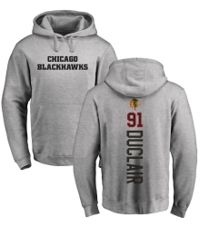 NHL Adidas Chicago Blackhawks #91 Anthony Duclair Ash Backer Pullover Hoodie