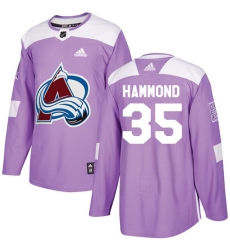 Men's Adidas Colorado Avalanche #35 Andrew Hammond Authentic Purple Fights Cancer Practice NHL Jersey