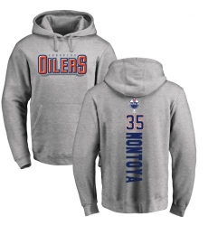 NHL Adidas Edmonton Oilers #35 Al Montoya Ash Backer Pullover Hoodie
