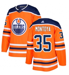 Youth Adidas Edmonton Oilers #35 Al Montoya Authentic Orange Home NHL Jersey
