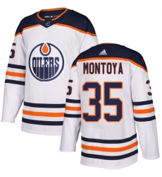 Youth Adidas Edmonton Oilers #35 Al Montoya Authentic White Away NHL Jersey