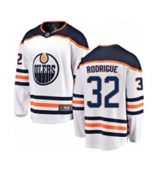 Men's Edmonton Oilers #32 Olivier Rodrigue Authentic White Away Fanatics Branded Breakaway Hockey Jersey