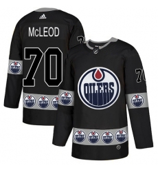 Men's Adidas Edmonton Oilers #70 Ryan McLeod Authentic Black Team Logo Fashion NHL Jersey