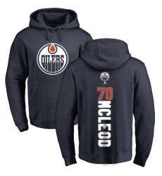 NHL Adidas Edmonton Oilers #70 Ryan McLeod Navy Blue Backer Pullover Hoodie