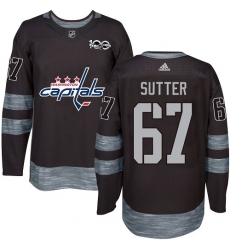 Men's Adidas Washington Capitals #67 Riley Sutter Premier Black 1917-2017 100th Anniversary NHL Jersey