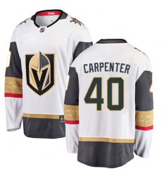 Youth Vegas Golden Knights #40 Ryan Carpenter Authentic White Away Fanatics Branded Breakaway NHL Jersey