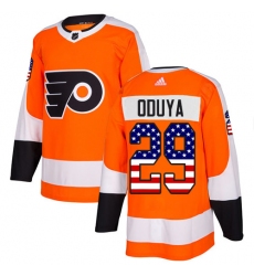 Men's Adidas Philadelphia Flyers #29 Johnny Oduya Authentic Orange USA Flag Fashion NHL Jersey