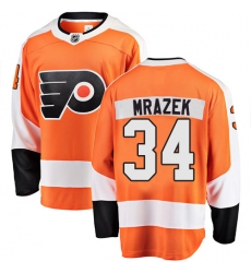 Men's Philadelphia Flyers #34 Petr Mrazek Fanatics Branded Orange Home Breakaway NHL Jersey