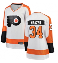 Women's Philadelphia Flyers #34 Petr Mrazek Fanatics Branded White Away Breakaway NHL Jersey
