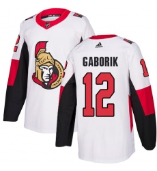 Men's Adidas Ottawa Senators #12 Marian Gaborik Authentic White Away NHL Jersey