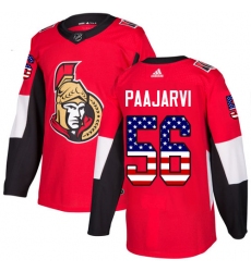 Men's Adidas Ottawa Senators #56 Magnus Paajarvi Authentic Red USA Flag Fashion NHL Jersey