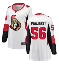 Women's Ottawa Senators #56 Magnus Paajarvi Fanatics Branded White Away Breakaway NHL Jersey