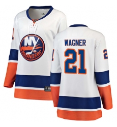 Women's New York Islanders #21 Chris Wagner Fanatics Branded White Away Breakaway NHL Jersey
