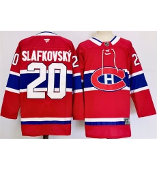 Men's Montreal Canadiens #20 Juraj Slafkovsky Red 2024-25 Stitched Jersey