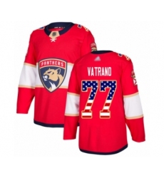 Youth Florida Panthers #77 Frank Vatrano Authentic Red USA Flag Fashion Hockey Jersey