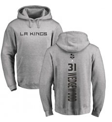 NHL Adidas Los Angeles Kings #31 Scott Wedgewood Ash Backer Pullover Hoodie