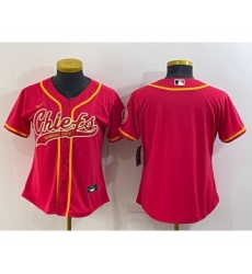 Women's Kansas City Chiefs Blank Red With Patch Cool Base Stitched Baseball Jersey