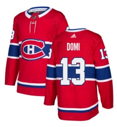 Youth Adidas Montreal Canadiens #13 Max Domi Authentic Red Home NHL Jersey