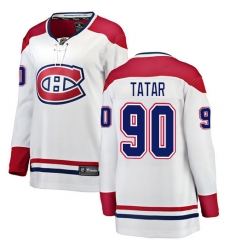 Women's Montreal Canadiens #90 Tomas Tatar Authentic White Away Fanatics Branded Breakaway NHL Jersey
