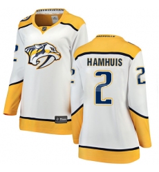 Women's Nashville Predators #2 Dan Hamhuis Fanatics Branded White Away Breakaway NHL Jersey