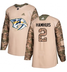 Youth Adidas Nashville Predators #2 Dan Hamhuis Authentic Camo Veterans Day Practice NHL Jersey
