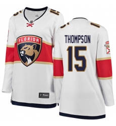 Women's Florida Panthers #15 Paul Thompson Authentic White Away Fanatics Branded Breakaway NHL Jersey