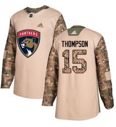 Youth Adidas Florida Panthers #15 Paul Thompson Authentic Camo Veterans Day Practice NHL Jersey