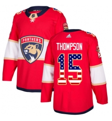 Youth Adidas Florida Panthers #15 Paul Thompson Authentic Red USA Flag Fashion NHL Jersey