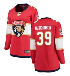 Women's Florida Panthers #39 Michael Hutchinson Authentic Red Home Fanatics Branded Breakaway NHL Jersey