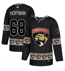 Men's Adidas Florida Panthers #68 Mike Hoffman Authentic Black Team Logo Fashion NHL Jersey