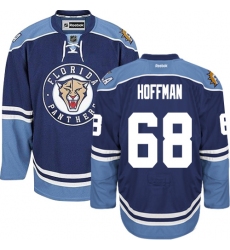 Men's Reebok Florida Panthers #68 Mike Hoffman Authentic Navy Blue Third NHL Jersey