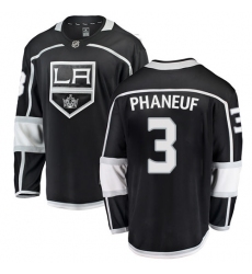 Men's Los Angeles Kings #3 Dion Phaneuf Authentic Black Home Fanatics Branded Breakaway NHL Jersey