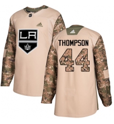 Men's Adidas Los Angeles Kings #44 Nate Thompson Authentic Camo Veterans Day Practice NHL Jersey