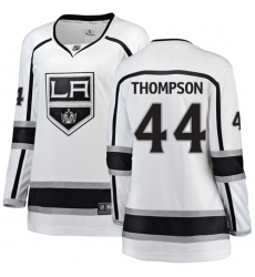Women's Los Angeles Kings #44 Nate Thompson Authentic White Away Fanatics Branded Breakaway NHL Jersey