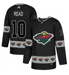 Men's Adidas Minnesota Wild #10 Matt Read Authentic Black Team Logo Fashion NHL Jersey