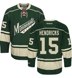 Youth Reebok Minnesota Wild #15 Matt Hendricks Premier Green Third NHL Jersey