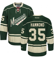 Women's Reebok Minnesota Wild #35 Andrew Hammond Premier Green Third NHL Jersey