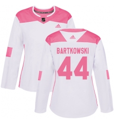 Women's Adidas Minnesota Wild #44 Matt Bartkowski Authentic White Pink Fashion NHL Jersey