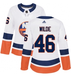 Women's Adidas New York Islanders #46 Bode Wilde Authentic White Away NHL Jersey