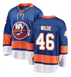 Youth New York Islanders #46 Bode Wilde Fanatics Branded Royal Blue Home Breakaway NHL Jersey