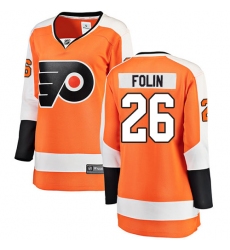 Women's Philadelphia Flyers #26 Christian Folin Fanatics Branded Orange Home Breakaway NHL Jersey